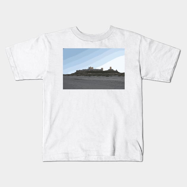 Bamburgh Castle Kids T-Shirt by TyneDesigns